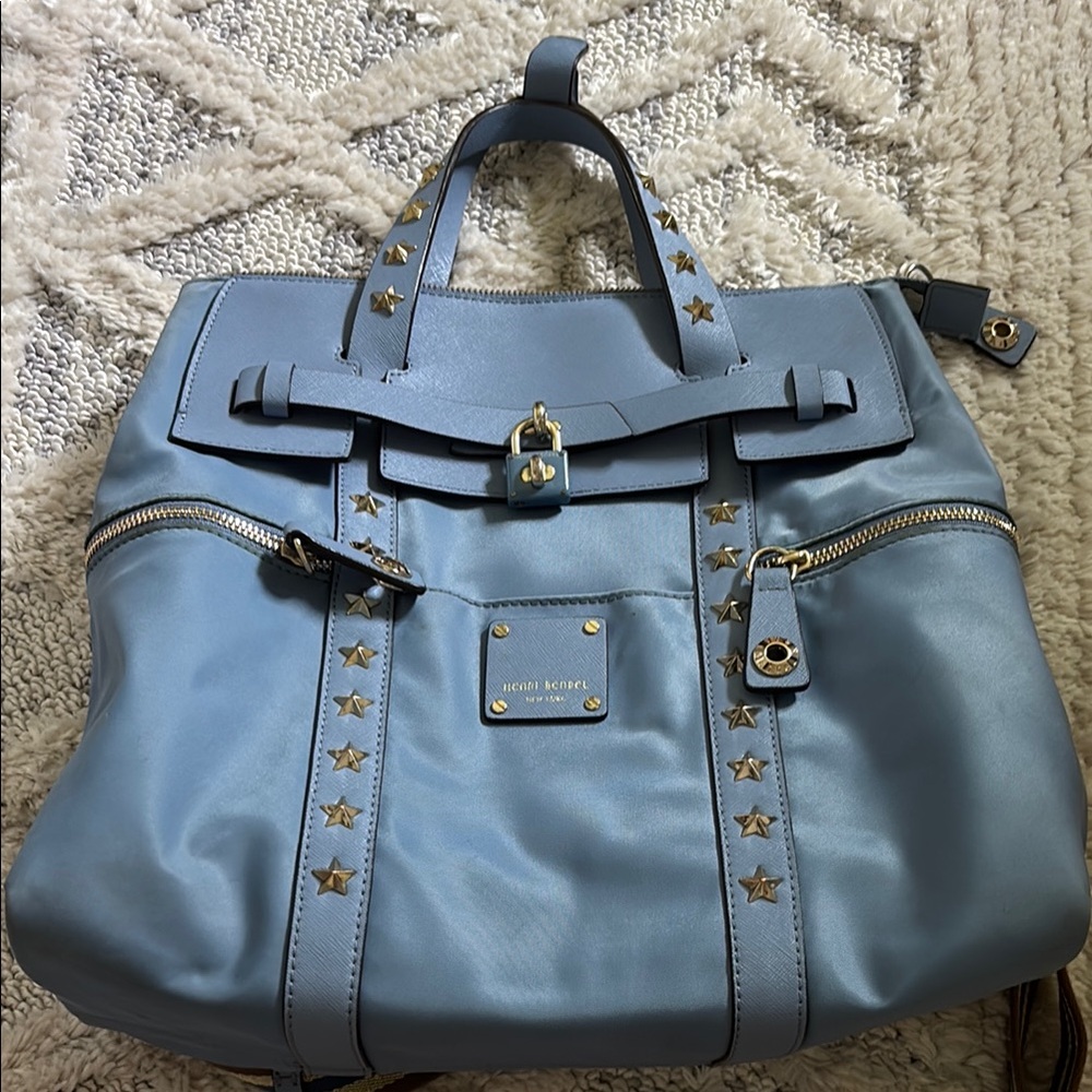 Henri Bendel Blue Leather Backpack